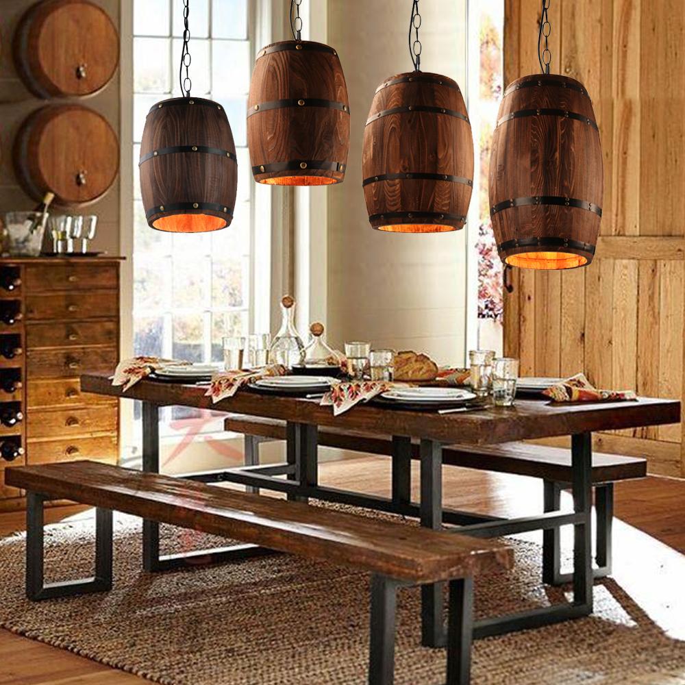 Erato Hangende Wijnvat Lamp van Hout