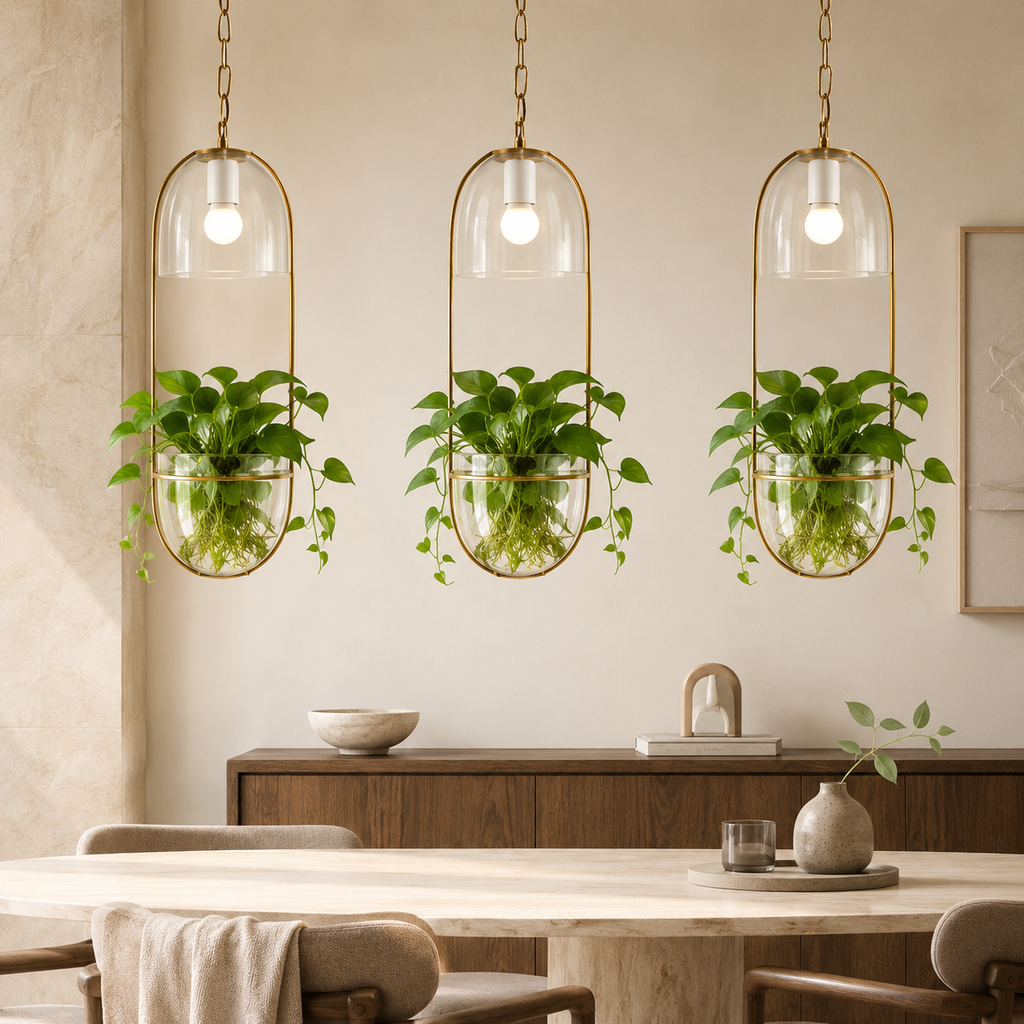 Lileas hanglamp met plantenhouder