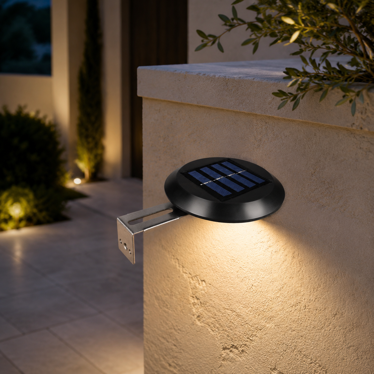Malvin Op zonne-energie werkende LED-wandlamp voor buitenpaden