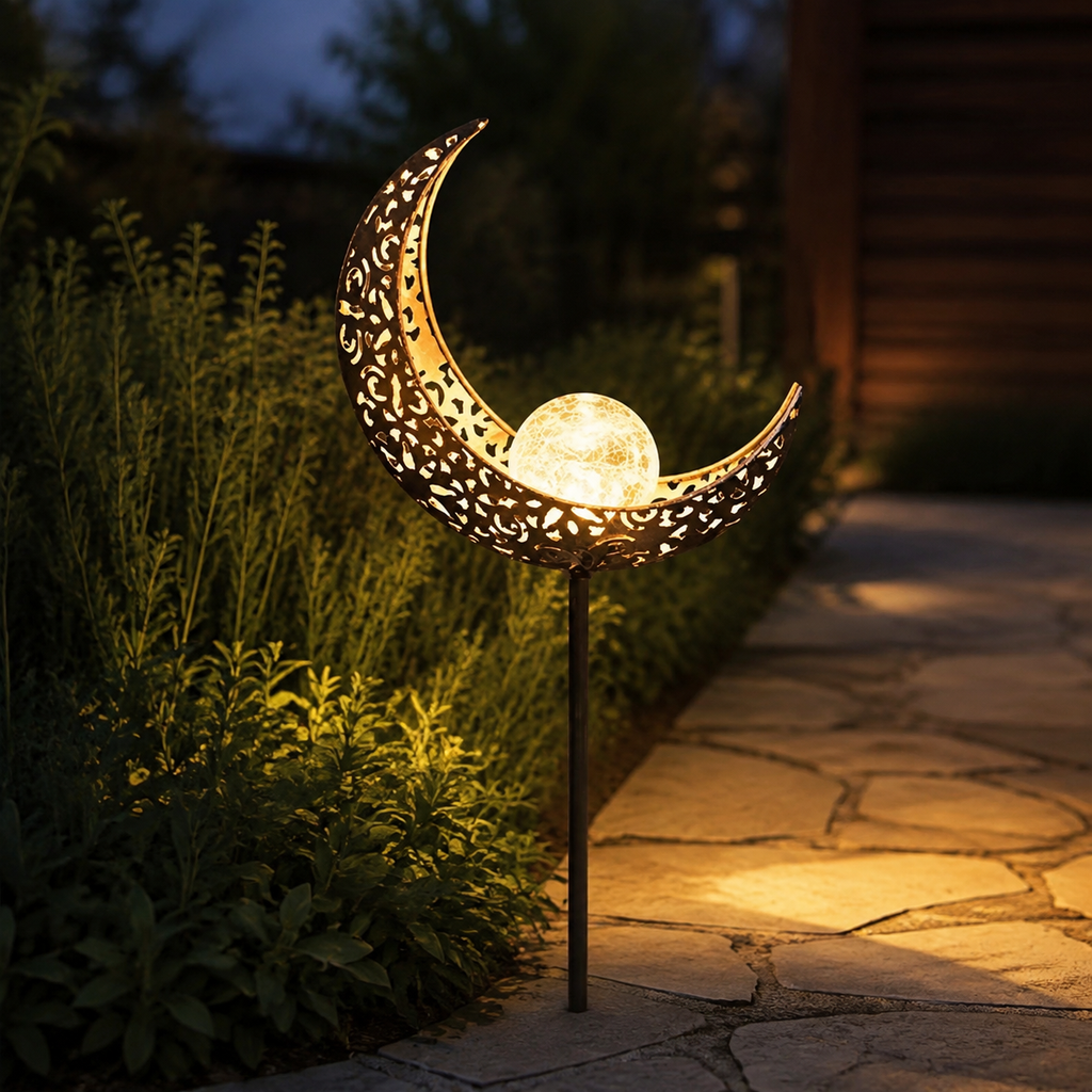 Tuinlamp op zonne-energie met halve maan