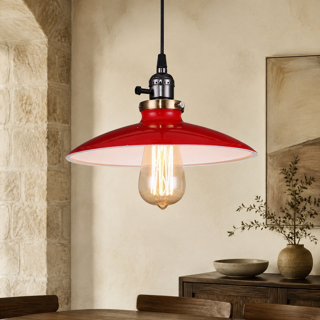 Zelus Vintage Retro Metalen Hanglamp met Kap