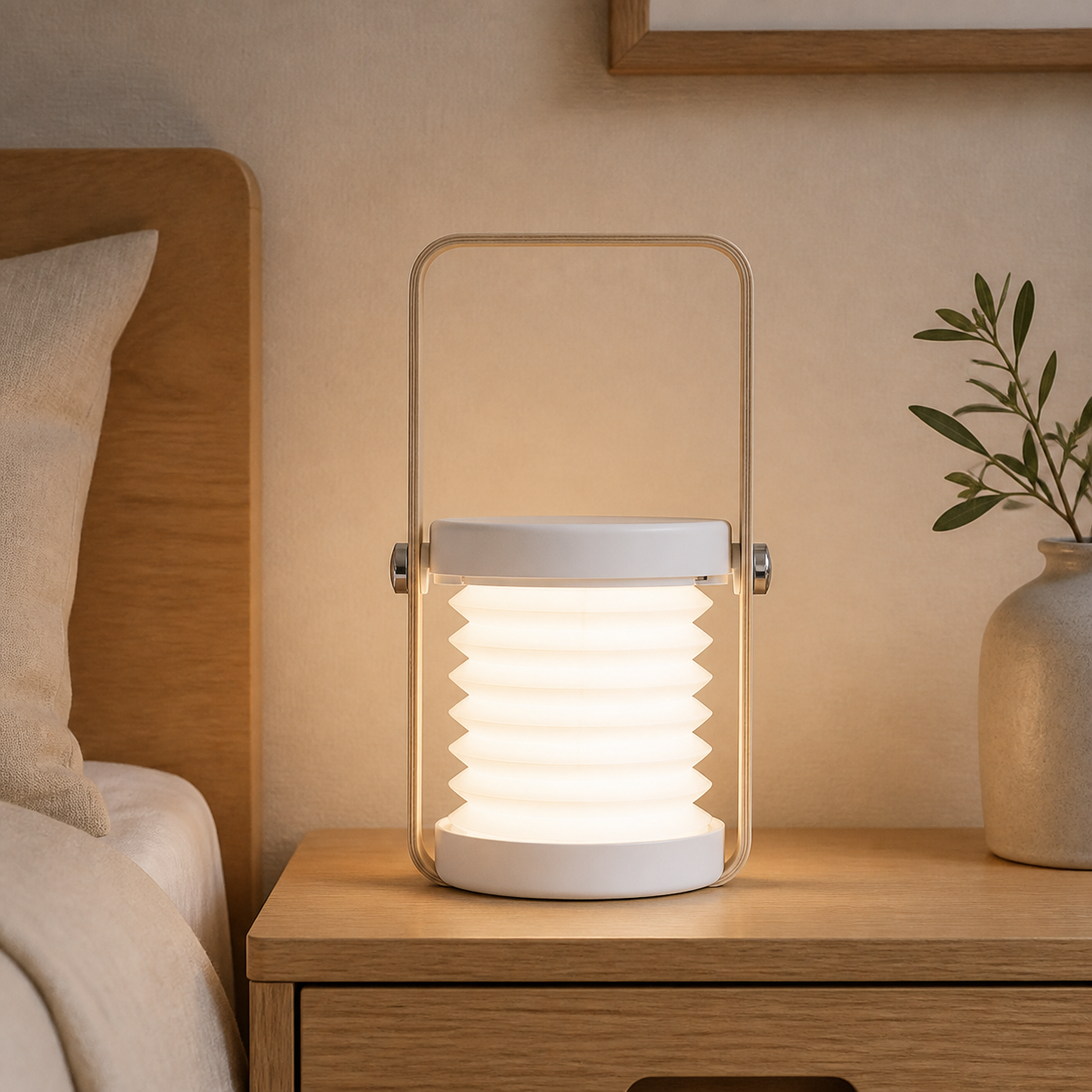 Uitgeschoven Noura oplaadbare lantaarnlamp als warme draadloze sfeerlamp