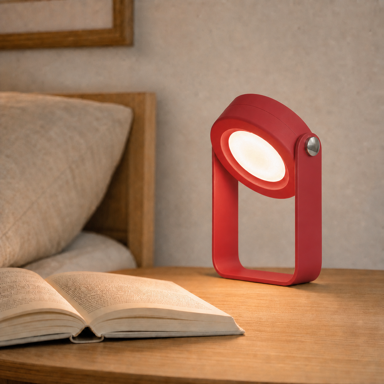 Noura opvouwbare oplaadbare lantaarnlamp in rood met rode beugel