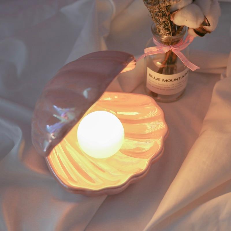 Sirenita schelplamp met parel – productfoto 9