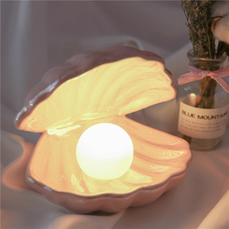 Sirenita schelplamp met parel – productfoto 13