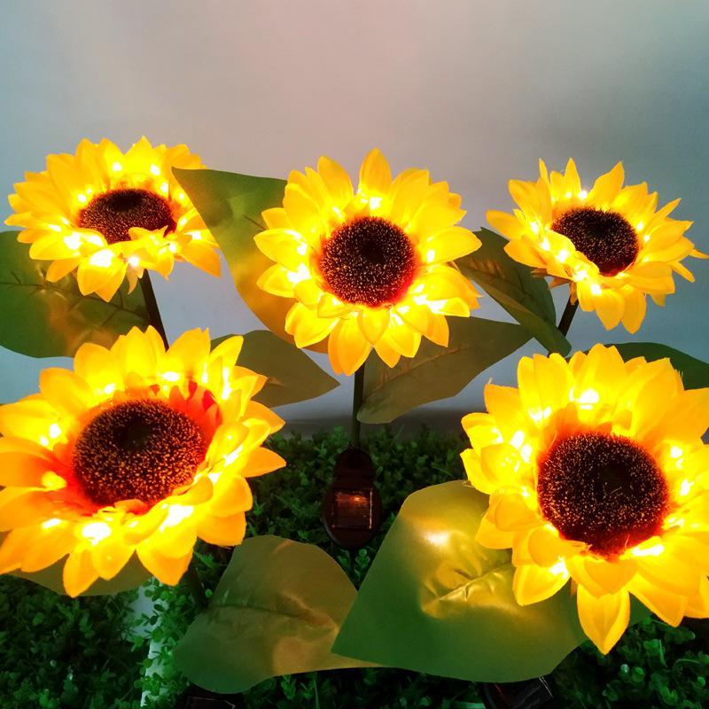 2 LED Zonnebloem Tuinlampen
