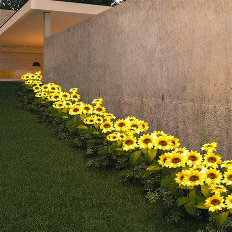 2 LED Zonnebloem Tuinlampen