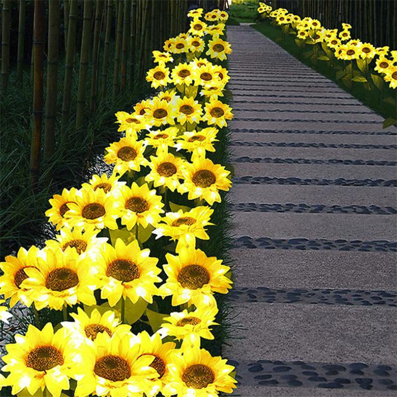 2 LED Zonnebloem Tuinlampen