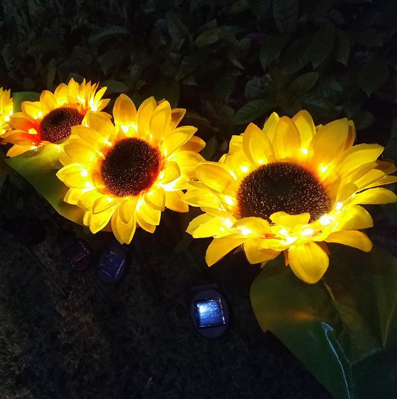 2 LED Zonnebloem Tuinlampen