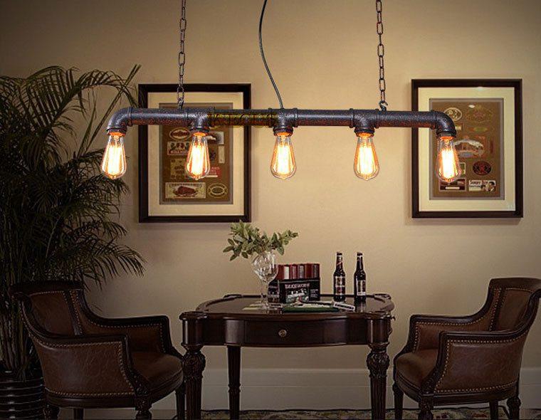 Industriële pijplamp met vijf lichtpunten – detailfoto 3