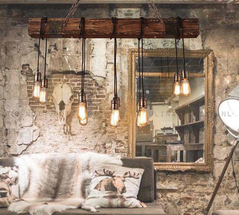 Brio Antieke Hanglamp van Houten Balk