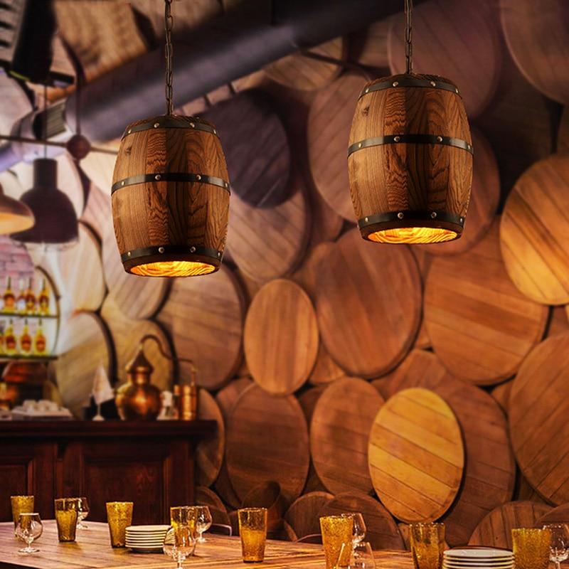 Erato Hangende Wijnvat Lamp van Hout