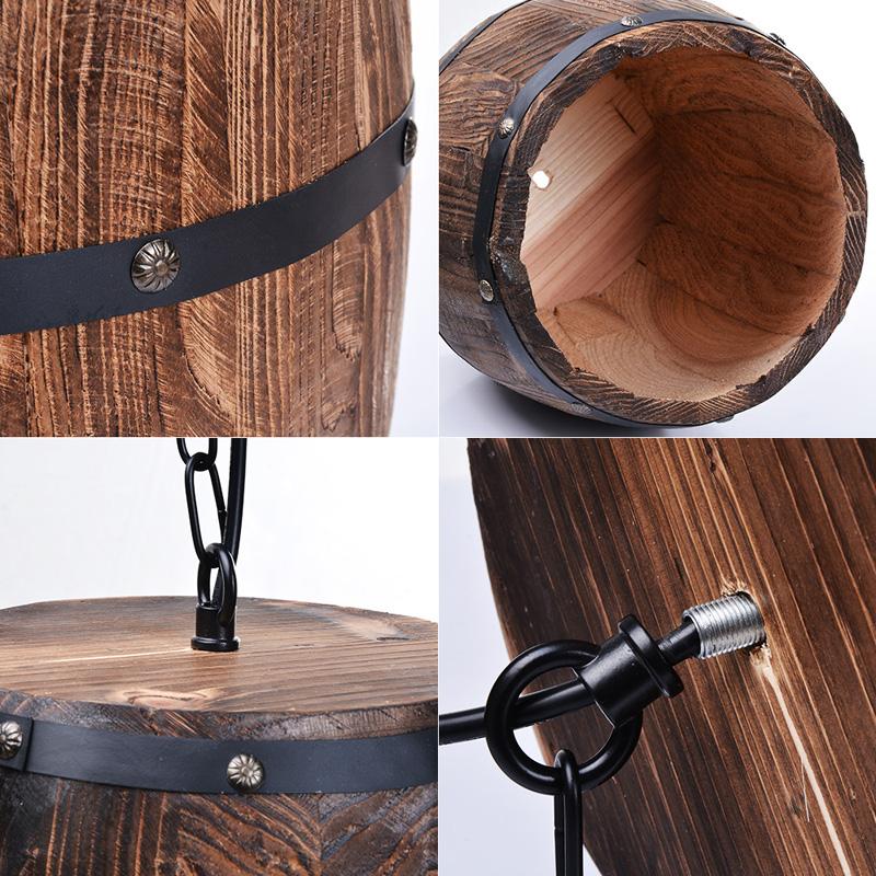 Erato Hangende Wijnvat Lamp van Hout